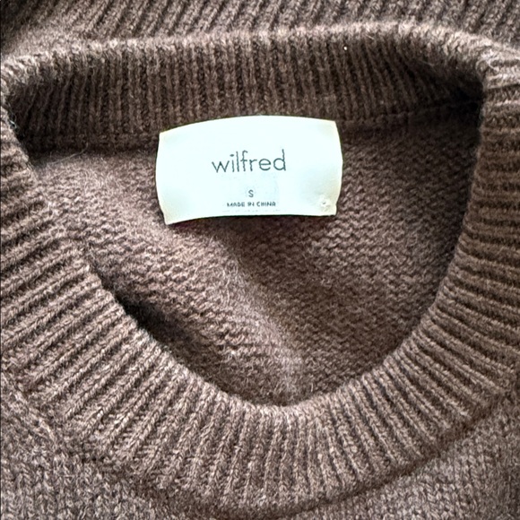 Aritzia Wilfred Brown Maria Cashmere Sweater S - Picture 5 of 6